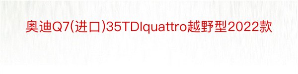 奥迪Q7(进口)35TDIquattro越野型2022款